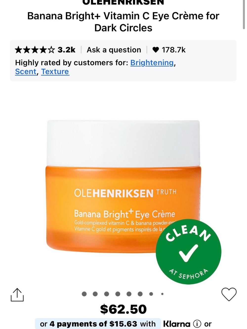 Ole Henriksen Orange and White Banana Bright+ Eye Crème